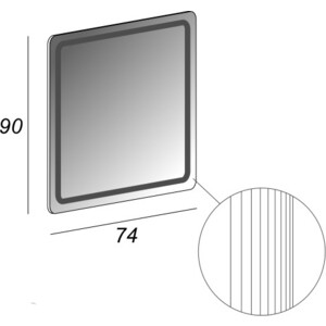 Зеркало Cezares 74 с подсветкой (54355)
