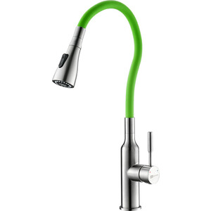 Смеситель для кухни Lemark Expert с гибким изливом, зеленый (LM5082S-Green) смеситель для ванны эверест с картриджем зеленый b22 274e