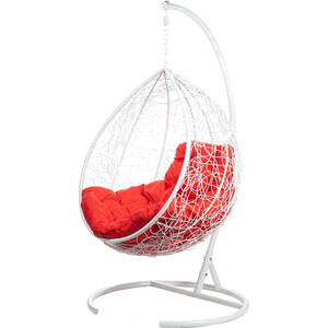 Подвесное кресло BiGarden Tropica white красная подушка - фото 1