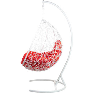 Подвесное кресло BiGarden Tropica white красная подушка - фото 3