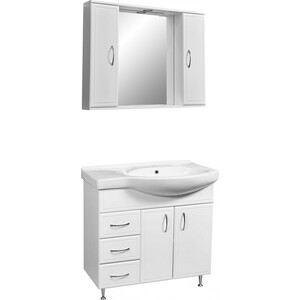 Мебель для ванной Stella Polar Концепт 80 левая, три ящика, белая