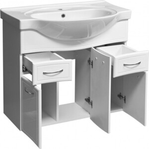 Мебель для ванной Stella Polar Концепт 90 два ящика, белая