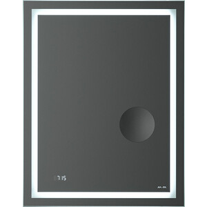 Зеркало Am.Pm Gem 55 с подсветкой, часы и косметическое зеркало (M91AMOX0553WG) зеркало alcora viana led 120x70 с анитазпотеванием часы злп210 super pack