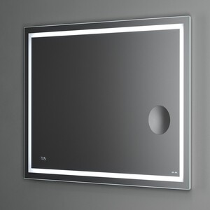 Зеркало Am.Pm Gem 100 с подсветкой, часы и косметическое зеркало (M91AMOX1003WG)