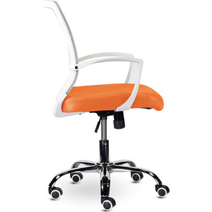 Кресло Brabix Wings MG-306 пластик белый, хром/сетка, серое/оранжевое (532011)
