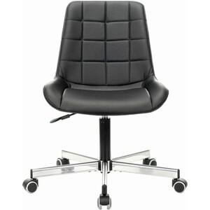 Кресло без подлокотников Brabix Deco MG-316 пятилучие серебристое, экокожа черное (532080)