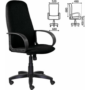 Кресло офисное Brabix Praktik EX-279 ткань/кожзам черное (532017) кресло brabix premium force ex 516 ткань черное вставки синие 531572