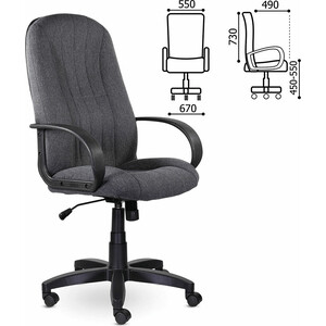 Кресло офисное Brabix Classic EX-685 ткань С серое (532023) офисное кресло для персонала dobrin terry lm 9400 серый велюр mj9 75