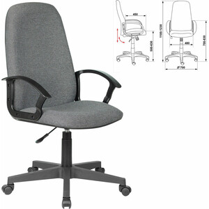 Кресло офисное Brabix Element EX-289 ткань серое (532093) кресло офисное brabix city ex 512 ткань черная красная tw 531408