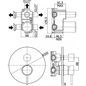 Смеситель для ванны Paffoni Light хром (8020913499540)