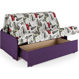 Диван-кровать Шарм-Дизайн Коломбо БП 100 Париж и рогожка фиолетовый