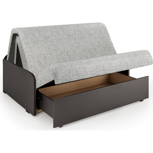 Диван-кровать Шарм-Дизайн Коломбо БП 140 шенилл серый и экокожа черный