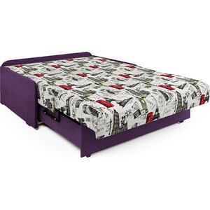 Диван-кровать Шарм-Дизайн Коломбо БП 140 Париж и рогожка фиолетовый
