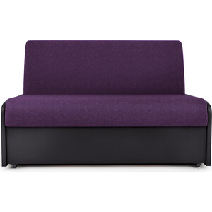 Диван-кровать Шарм-Дизайн Коломбо БП 160 фиолетовая рогожка и экокожа черный
