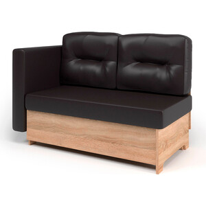 Кушетка Шарм-Дизайн Гамма 120 левый дуб экокожа шоколад скамья для прихожей мебелик с подлокотниками мягкая экокожа крем каркас лак п0005678