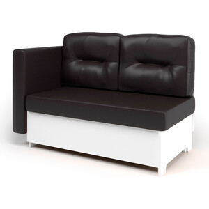 Кушетка Шарм-Дизайн Гамма 120 левый белый экокожа шоколад скамья для прихожей мебелик с подлокотниками мягкая экокожа крем каркас лак п0005678