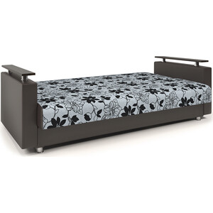 Диван-кровать Шарм-Дизайн Мелодия ДП №2 140 шенилл цветы и экокожа шоколад