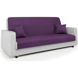 Диван-кровать Шарм-Дизайн Мелодия 120 фиолетовая рогожка и белая экокожа шкаф угловой шарм дизайн мелодия му 12 80х80 белый
