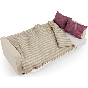 Диван-кровать Шарм-Дизайн Мелодия 140 рогожка шоколад и экокожа беж