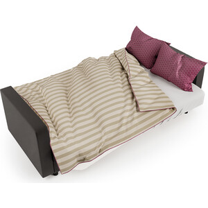 Диван-кровать Шарм-Дизайн Мелодия 140 Корфу коричневый и эокожа шоколад