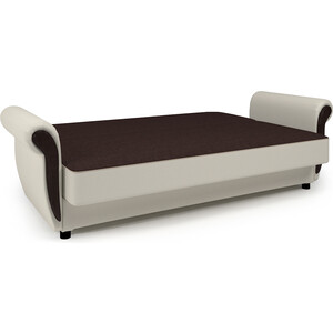 Диван-кровать Шарм-Дизайн Классика М 120 рогожка шоколад и экокожа беж