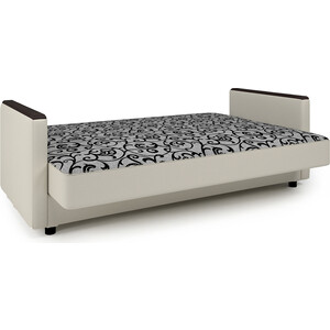 Диван-кровать Шарм-Дизайн Классика Д 140 узоры и экокожа беж