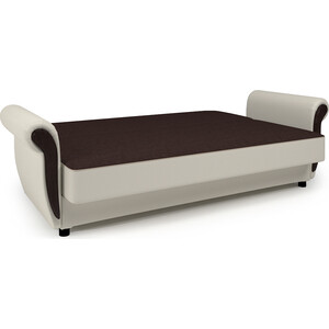 Диван-кровать Шарм-Дизайн Классика М 140 рогожка шоколад и экокожа беж