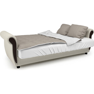 Диван-кровать Шарм-Дизайн Классика М 140 рогожка шоколад и экокожа беж
