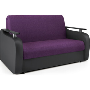 Диван-кровать Шарм-Дизайн Гранд Д 100 фиолетовая рогожка и черная экокожа диван mebel ars мадейра экокожа черная пб
