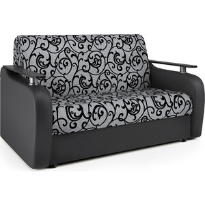 Диван-кровать Шарм-Дизайн Гранд Д 100 экокожа черная и узоры диван кровать шарм дизайн шарм 160 фиолетовая рогожка и черная экокожа