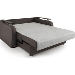 Диван-кровать Шарм-Дизайн Гранд Д 140 экокожа шоколад и серый шенилл
