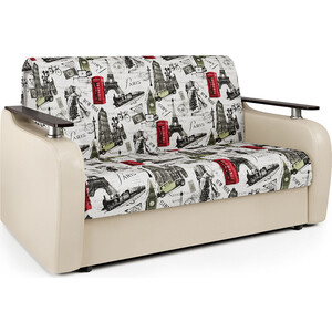Диван-кровать Шарм-Дизайн Гранд Д 160 велюр Париж и экокожа беж кресло кровать шарм дизайн гранд д 70 велюр дрим эппл