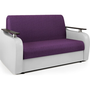 Диван-кровать Шарм-Дизайн Гранд Д 160 фиолетовая рогожка и экокожа белая кресло кровать шарм дизайн гранд д фиолетовая рогожка и черная экокожа
