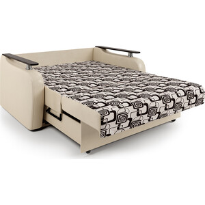 Диван-кровать Шарм-Дизайн Гранд Д 160 экокожа беж и ромб