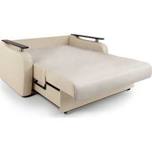 Диван-кровать Шарм-Дизайн Гранд Д 160 экокожа беж и шенилл беж