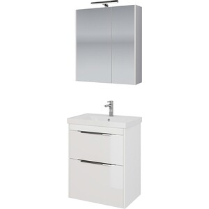 Мебель для ванной Dreja Prime 70 подвесная, с ящиками, белый глянец зеркальный шкаф 80x70 см белый глянец r dreja almi 99 9011