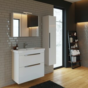 Мебель для ванной Dreja Prime 90 подвесная, с ящиками, белый глянец