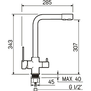Смеситель для кухни РМС SL130 с фильтром Гейзер Смарт, хром (SL130-015F, 16028)