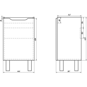 Мебель для ванной Dreja Mini 50 подвесная, с дверцей, белый глянец