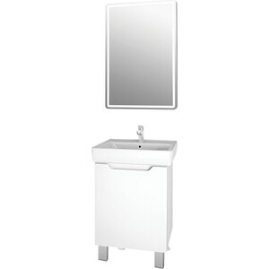Мебель для ванной Dreja Mini 50 напольная, с дверцей, белый глянец сетевой фильтр pilot mini 10м 4 розетки белый