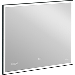 Зеркало Cersanit Led 011 Design 80x70 с часами и подсветкой (KN-LU-LED011*80-d-Os) зеркало для ванной omega glass нант sd72 с подсветкой 80x70 см прямоугольное