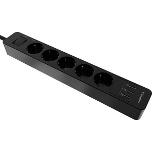 Сетевой фильтр HARPER UCH-530 (5 розеток, 1,5m, USB, черный)