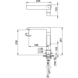 Смеситель для кухни Ravak Flat FL 016.00 высокий (X070125)