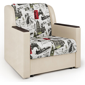 Кресло-кровать Шарм-Дизайн Аккорд Д велюр Париж и экокожа беж кресло кровать шарм дизайн шарм велюр париж и экокожа беж
