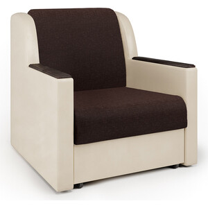 Кресло-кровать Шарм-Дизайн Аккорд Д рогожка шоколад и экокожа беж кресло кровать шарм дизайн аккорд м экокожа шоколад и узоры