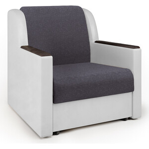 Кресло-кровать Шарм-Дизайн Аккорд Д серая рогожка и экокожа белая кресло мешок dreambag белая экокожа 3xl 150x110