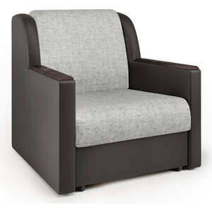 Кресло-кровать Шарм-Дизайн Аккорд Д экокожа шоколад и серый шенилл кровать шарм дизайн шарм 100 экокожа шоколад и серый шенилл