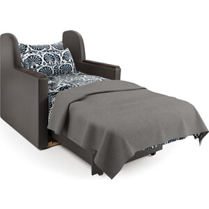 Кресло-кровать Шарм-Дизайн Аккорд Д экокожа шоколад и серый шенилл
