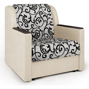 Кресло-кровать Шарм-Дизайн Аккорд Д экокожа беж и узоры диван аккордеон шарм дизайн аккорд м 140 шенилл бежевый