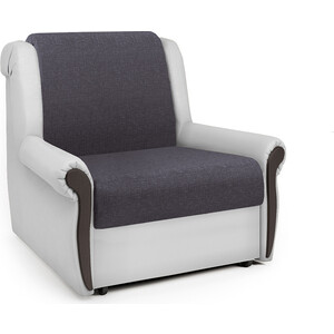 Кресло-кровать Шарм-Дизайн Аккорд М серая рогожка и экокожа белая кровать шарм дизайн премиум 100 серая рогожка и белая экокожа